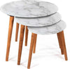 Set 3 Tavolini Effetto Marmo Piedi Legno Salotto Moderno Tondi Ø53-39-30cm 839429 Casa e cucina/Arredamento/Soggiorno/Tavoli e tavolini/Tavolini bassi Trade Shop italia - Napoli, Commerciovirtuoso.it