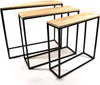 Set 3 Tavolini in metallo e Legno per arredamento interno ed esterno Casa e cucina/Arredamento/Soggiorno/Tavoli e tavolini/Console e tavoli da divano Decor Space - Altamura, Commerciovirtuoso.it