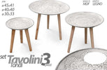 Set 3 Tavolini Piedi In Legno Salotto Giardino Decorati Ø45-40-30cm Tondi 783951 Giardino e giardinaggio/Arredamento da giardino e accessori/Tavoli e tavolini/Tavolini da appoggio Trade Shop italia - Napoli, Commerciovirtuoso.it