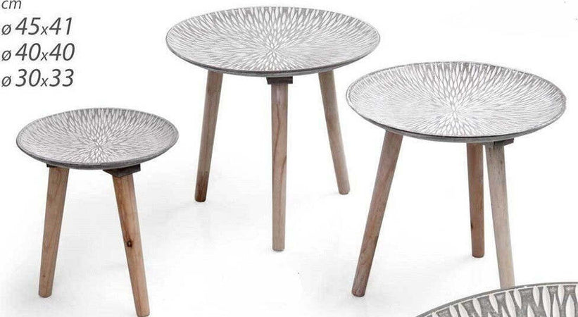 Set 3 Tavolini Tavolo Mdf Piedi Legno Salotto Giardino Ø45-40-30cm Tondi 783944 Giardino e giardinaggio/Arredamento da giardino e accessori/Tavoli e tavolini/Tavolini da appoggio Trade Shop italia - Napoli, Commerciovirtuoso.it