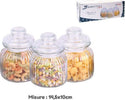 Set 3 Tris Barattoli Con Coperchio Vetro 14.5x10cm Cucina Pasta Biscotti 710916 Casa e cucina/Organizzazione interni/Contenitori e barattoli da cucina/Conservazione cibi/Barattoli e contenitori Trade Shop italia - Napoli, Commerciovirtuoso.it