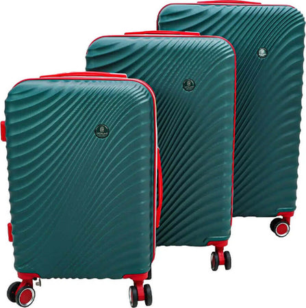 Set-3-Valigie-Rigide-con-Ruote-Easy-Roll-Trolley-Bagaglio-a-Mano-Viaggio-Verde