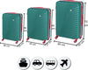 Set-3-Valigie-Rigide-con-Ruote-Easy-Roll-Trolley-Bagaglio-a-Mano-Viaggio-Verde