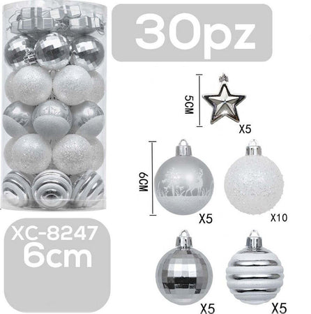 Set 30 Palline Natalizie Decorazioni 6 Cm Addobbi Per Albero Di Natale Xc-8247 Casa, arredamento e bricolage > Prodotti per Feste > Prodotti Natalizi Trade Shop italia - Napoli, Commerciovirtuoso.it