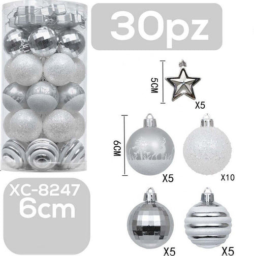 Set 30 Palline Natalizie Decorazioni 6 Cm Addobbi Per Albero Di Natale Xc-8247 Casa, arredamento e bricolage > Prodotti per Feste > Prodotti Natalizi Trade Shop italia - Napoli, Commerciovirtuoso.it