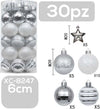 Set-30-Palline-Natalizie-Decorazioni-6-Cm-Addobbi-Per-Albero-Di-Natale-Xc-8247