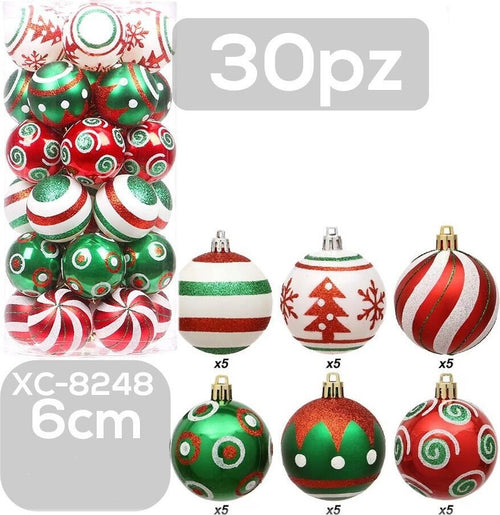 Set 30 Palline Natalizie Decorazioni 6 Cm Addobbi Per Albero Di Natale Xc-8248 Casa, arredamento e bricolage > Prodotti per Feste > Prodotti Natalizi Trade Shop italia - Napoli, Commerciovirtuoso.it