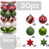 Set-30-Palline-Natalizie-Decorazioni-6-Cm-Addobbi-Per-Albero-Di-Natale-Xc-8249