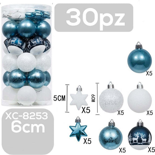Set 30 Palline Natalizie Decorazioni 6 Cm Addobbi Per Albero Di Natale Xc-8253 Casa, arredamento e bricolage > Prodotti per Feste > Prodotti Natalizi Trade Shop italia - Napoli, Commerciovirtuoso.it
