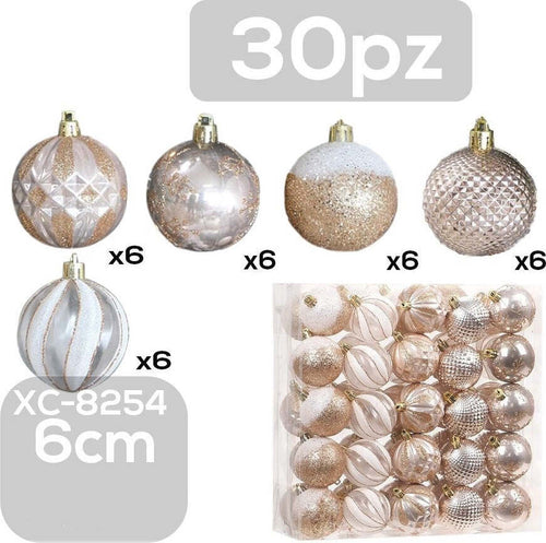 Set 30 Palline Natalizie Decorazioni 6 Cm Addobbi Per Albero Di Natale Xc-8254 Casa, arredamento e bricolage > Prodotti per Feste > Prodotti Natalizi Trade Shop italia - Napoli, Commerciovirtuoso.it