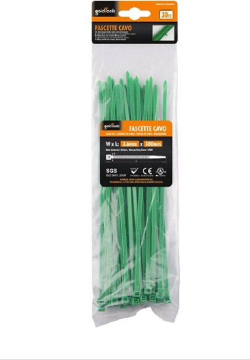 Set 30 Pz Fascette Cavi Cavo Verde Stringenti In Plastica Nylon 3.6x300 Mm 92397 Fai da te/Materiale elettrico/Gestione del cavo/Stringicavi Trade Shop italia - Napoli, Commerciovirtuoso.it