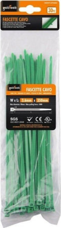 Set-30-Pz-Fascette-Cavi-Cavo-Verde-Stringenti-In-Plastica-Nylon-3.6x350-Mm-92398