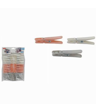 Set 30 Pz Mollette In Plastica Colorate 8 Cm Pinze Bucato Panni Multiuso 69540