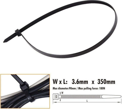 Set 30pz Fascette Cavi Cavo Nero Stringenti In Plastica Nylon 3.6 X 350 Mm 92384 Fai da te/Materiale elettrico/Gestione del cavo/Stringicavi Trade Shop italia - Napoli, Commerciovirtuoso.it