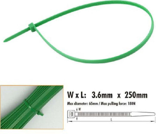 Set 30pz Fascette Cavi Cavo Verde Stringenti In Plastica Nylon 3.6 X 250mm 92396 Fai da te/Materiale elettrico/Gestione del cavo/Stringicavi Trade Shop italia - Napoli, Commerciovirtuoso.it