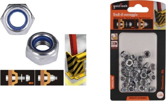Set-34-Pz-Dado-Esagonale-Dadi-Di-Serraggio-M6-6mm-Antiscivolo-Bulloni-Viti-93340