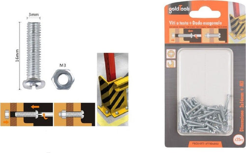 Set 35 Pz Viti Vite Testa A Croce Tonda 3x16 Mm Con Dadi Dado Esagonale M3 90953 Fai da te/Ferramenta/Chiodi viti ed elementi di fissaggio/Viti/Viti a spalla Trade Shop italia - Napoli, Commerciovirtuoso.it