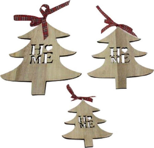 Set-3pz-Appendini-Forma-Albero-In-Legno-Varie-Misure-Decorazioni-Natalizie