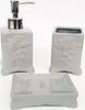 SET 3PZ BAGNO GRIGIO FIORI FLOLREALE CERAMICA DISPENSER SAPONE PORTA SAPONETTA BICCHIERE SPAZZOLINI  Trade Shop italia - Napoli, Commerciovirtuoso.it