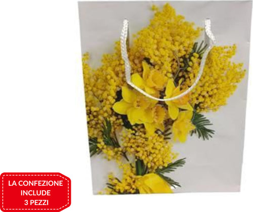 Set 3pz Buste Busta Regalo Mimosa 25x8x20cm Borsa Idea Regalo Festa Della Donna Casa e cucina/Hobby creativi/Articoli per confezioni regalo/Sacchetti da regalo Trade Shop italia - Napoli, Commerciovirtuoso.it
