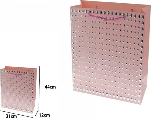 Set 3pz Buste Regalo Shopper Rosa Borchie Maniglie Cordoncino 44x31x12cm 69948 Casa, arredamento e bricolage > Prodotti per Feste Trade Shop italia - Napoli, Commerciovirtuoso.it