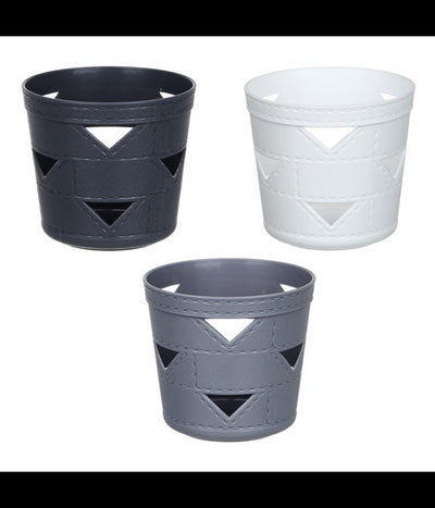 Set 3pz Cesto Cestino Portaoggetti Organizzatore Tondo 10x10x9cm Assortiti 10711