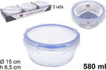 Set 3pz Contenitori Per Alimenti Vetro Tondo Con Coperchi Plastica 580ml 110549 Casa, arredamento e bricolage > Cucina > Barattoli e Contenitori Trade Shop italia - Napoli, Commerciovirtuoso.it
