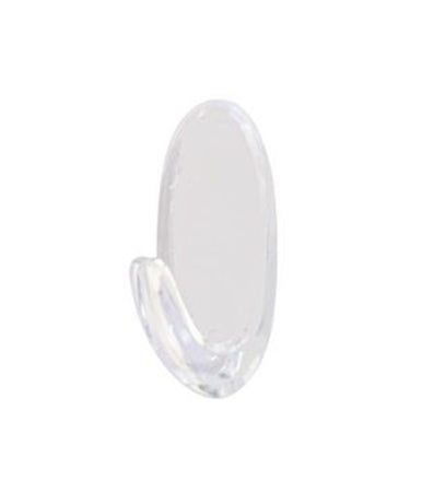 Set 3pz Ganci Appendini Adesivi Trasparenti Parete Casa Attaccapanni Ovali 87014