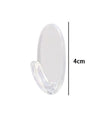 Set 3pz Ganci Appendini Adesivi Trasparenti Parete Casa Attaccapanni Ovali 87014