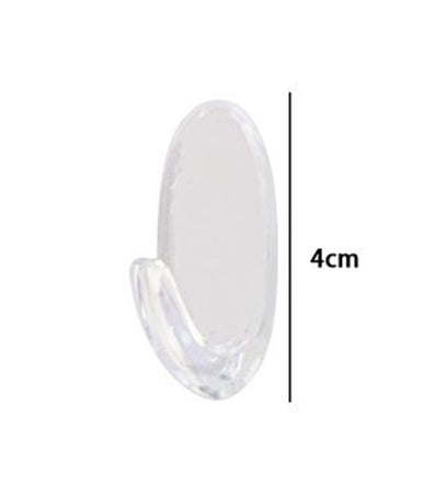 Set 3pz Ganci Appendini Adesivi Trasparenti Parete Casa Attaccapanni Ovali 87014