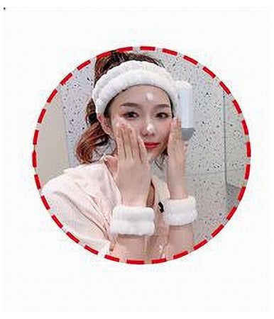 Set 3pz Polsini Fascia Capelli Con Cuori Colorati Lavaggi Viso Trattamenti 10751