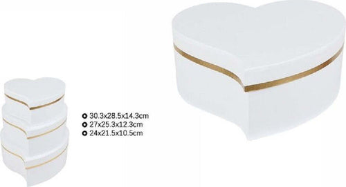Set 3pz Scatole Box Regali Varie Misure Matrioska Forma Cuore Storto Bianco 71931 Casa, arredamento e bricolage > Prodotti per Feste Trade Shop italia - Napoli, Commerciovirtuoso.it
