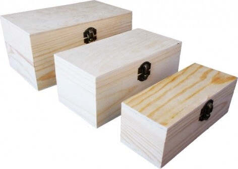 Set 3pz Scatole Matrioska Scatola Rettangolare In Legno Portagioie Decoupage Casa e cucina/Hobby creativi/Lavorazione del legno/Legno grezzo Trade Shop italia - Napoli, Commerciovirtuoso.it