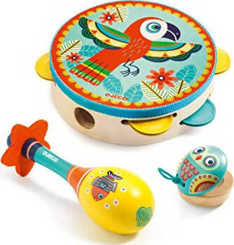Set 3pz Strumenti Musicali Giocattolo in Legno Gioco Strumenti per Bambini Con Decorazioni Animali Set Tamburello, Maracas E Nacchera Gioco 3+ Giochi e giocattoli/Strumenti musicali giocattolo/Tamburi e percussioni Papau - Giammoro, Commerciovirtuoso.it