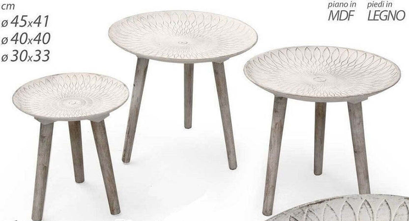 Set 3pz Tavolini Piedi Legno Salotto Giardino Anticati Ø45-40-30cm Tondi 783982 Giardino e giardinaggio/Arredamento da giardino e accessori/Tavoli e tavolini/Tavolini da appoggio Trade Shop italia - Napoli, Commerciovirtuoso.it