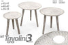 Set-3pz-Tavolini-Piedi-Legno-Salotto-Giardino-Anticati-ø45-40-30cm-Tondi-783982