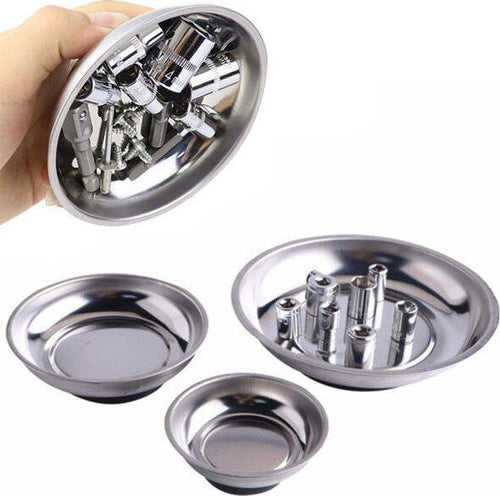 Set-3pz-Vassoio-Vaschetta-Piatto-Magnetico-Porta-Minuteria-Viti-Bulloni-7/11/15