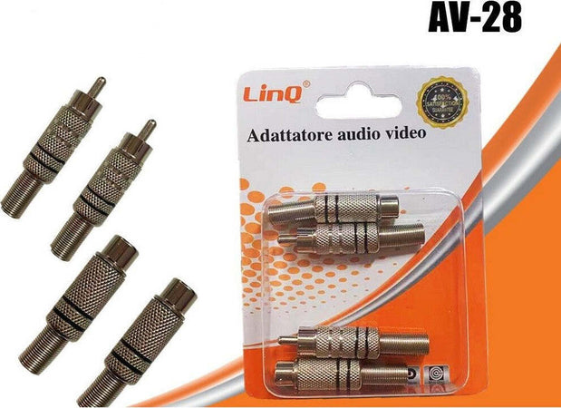 Set 4 Adattatori Audio Video Cavo Coassiale Connettori Bnc Rca Da Avvitare Av-28 Commercio Industria e Scienza/Impianti elettrici/Cablaggio e collegamenti/Cavi sfusi/Cavi coassiali Trade Shop italia - Napoli, Commerciovirtuoso.it
