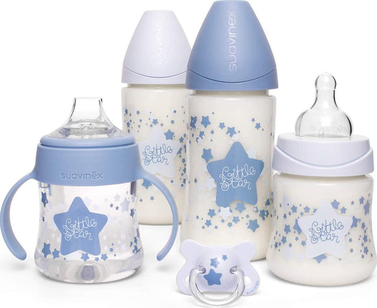 Set 4 Biberon + Ciuccio Suavinex Little Star Azzurro Prima infanzia/Allattamento e pappa/Allattamento con biberon/Set di biberon La Casa Del Bebè - Napoli, Commerciovirtuoso.it