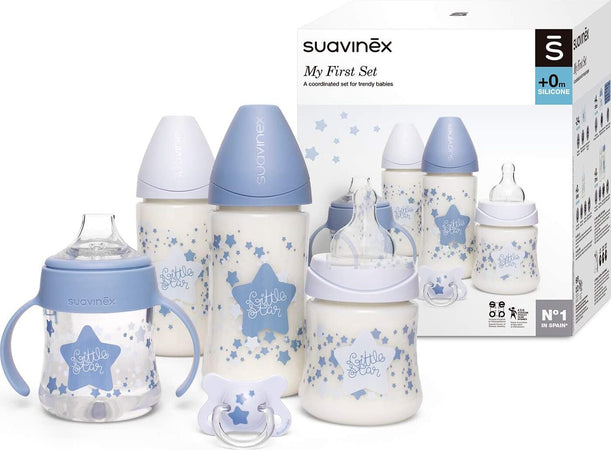 Set 4 Biberon + Ciuccio Suavinex Little Star Azzurro Prima infanzia/Allattamento e pappa/Allattamento con biberon/Set di biberon La Casa Del Bebè - Napoli, Commerciovirtuoso.it
