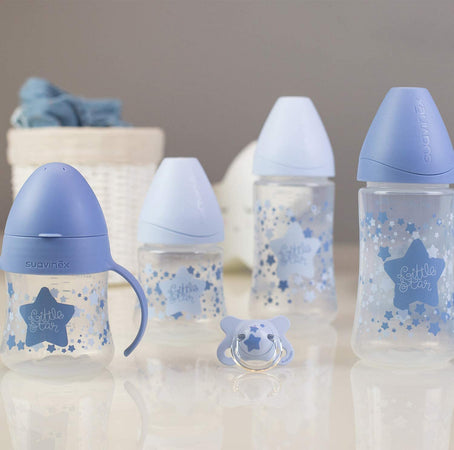 Set 4 Biberon + Ciuccio Suavinex Little Star Azzurro Prima infanzia/Allattamento e pappa/Allattamento con biberon/Set di biberon La Casa Del Bebè - Napoli, Commerciovirtuoso.it