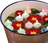 Set 4 candeline multicolor  tea light galleggianti con led RGB e batterie incluse.