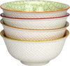 Set 4 Ciotole per Pasta Komaè Bianco con decorazione fiorata Ard'Time Casa e cucina/Stoviglie/Piatti ciotole e vassoi/Ciotole/Insalatiere Scontolo.net - Potenza, Commerciovirtuoso.it