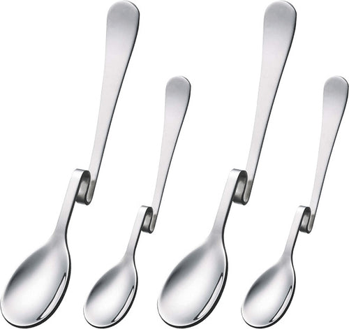 Set 4 Cucchiaini Piegati in Acciaio da Marmellata, Caffe, Long Drink Casa e cucina/Stoviglie/Posate/Cucchiai e cucchiaini/Cucchiai speciali/Cucchiaini da caffè Liquidator Italia - Nicosia, Commerciovirtuoso.it