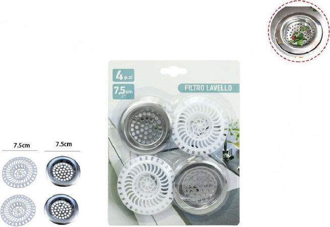 Set 4 Filtri Lavello Cucina Bagno Doccia Scarico Lavandino 40104 Plastica Acciaio Casa, arredamento e bricolage > Accessori Bagno > Raccordi e Tubi Trade Shop italia - Napoli, Commerciovirtuoso.it