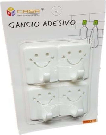 SET 4 GANCI APPENDINI DA PARETE ADESIVE CASA CUCINA BAGNO ATTACCAPANNI SMILE Casa e cucina/Organizzazione interni/Ganci e appenditutto/Ganci multifunzione Trade Shop italia - Napoli, Commerciovirtuoso.it