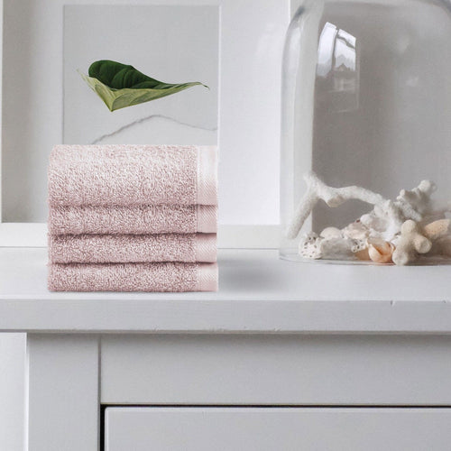 Biancoperla Set 4 Lavette in Spugna di Cotone Tinta Unita - Perla