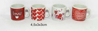 Set 4 Mini Tazzine Tazzina Caffe' Con Cuori Idea Regalo San Valentino 4,5x3x3cm Casa e cucina/Stoviglie/Piatti ciotole e vassoi/Tazze e piattini/Tazzine da caffè Trade Shop italia - Napoli, Commerciovirtuoso.it
