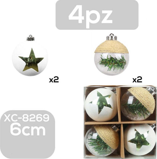 Set 4 Palline Natalizie Decorazioni 6 Cm Addobbi Per Albero Di Natale Xc-8269 Casa, arredamento e bricolage > Prodotti per Feste > Prodotti Natalizi Trade Shop italia - Napoli, Commerciovirtuoso.it