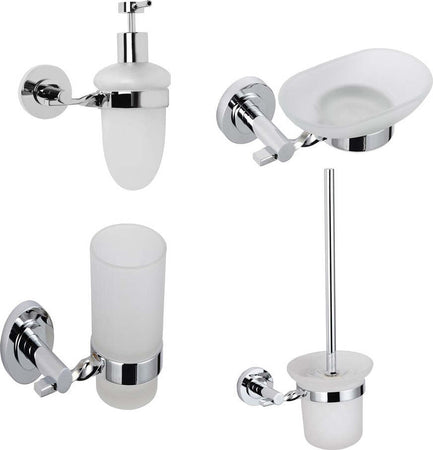 Set 4 Pezzi Accessori da Bagno Narciso 010 Ottone Cromato Casa e cucina/Bagno/Accessori per il bagno/Dosatori e porta accessori/Dosatori per sapone liquido Ogomondo - Martina Franca, Commerciovirtuoso.it
